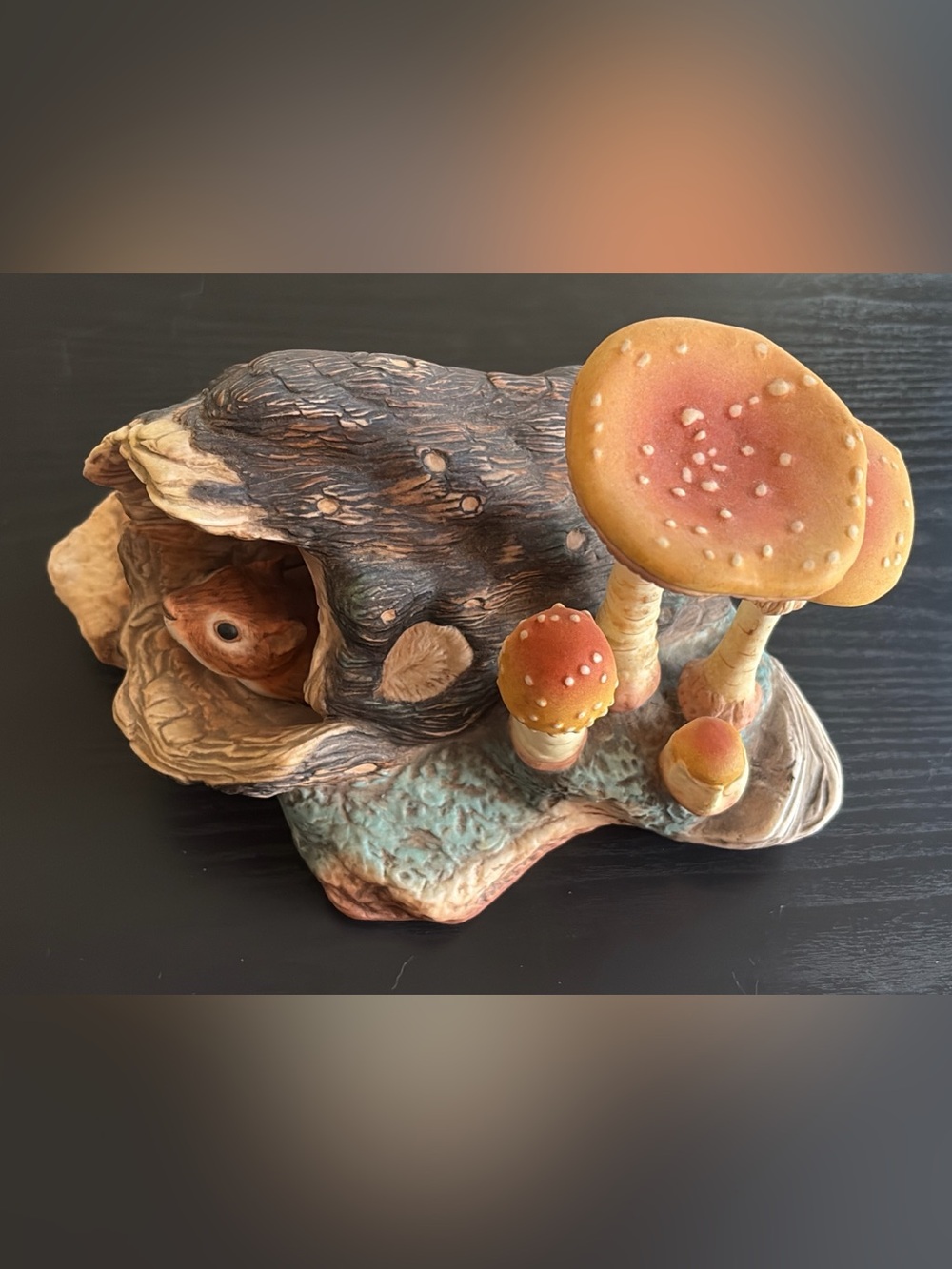 Irving Burgues Chipmunk With Fly Amanita Porcelain Sculpture Ltd Ed 266/450